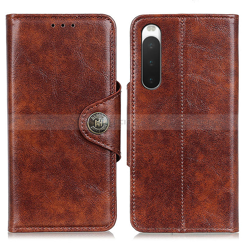 Coque Portefeuille Livre Cuir Etui Clapet M12L pour Sony Xperia 10 IV Marron Plus