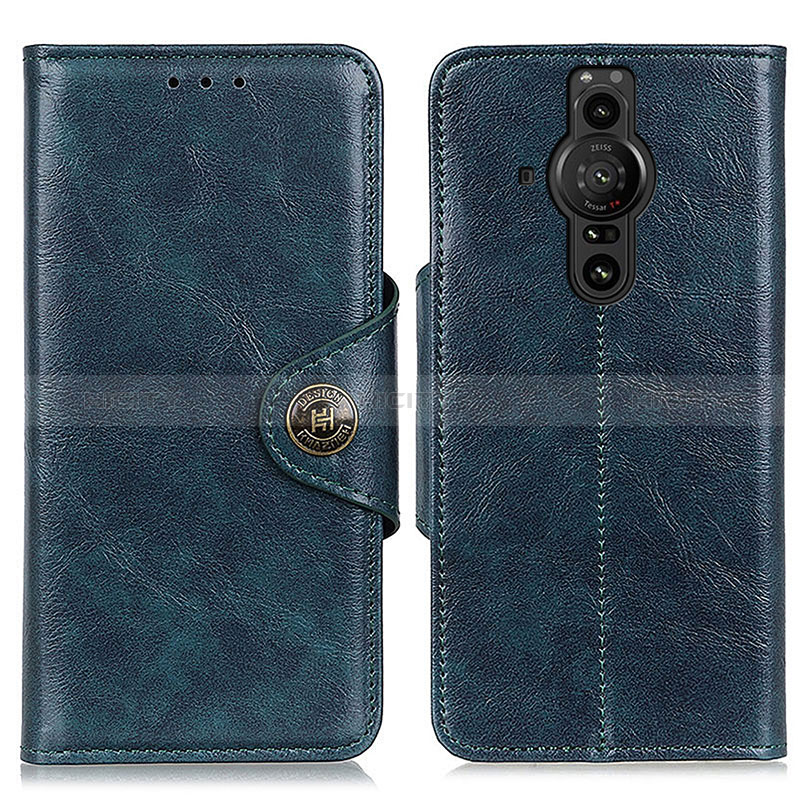 Coque Portefeuille Livre Cuir Etui Clapet M12L pour Sony Xperia PRO-I Bleu Plus