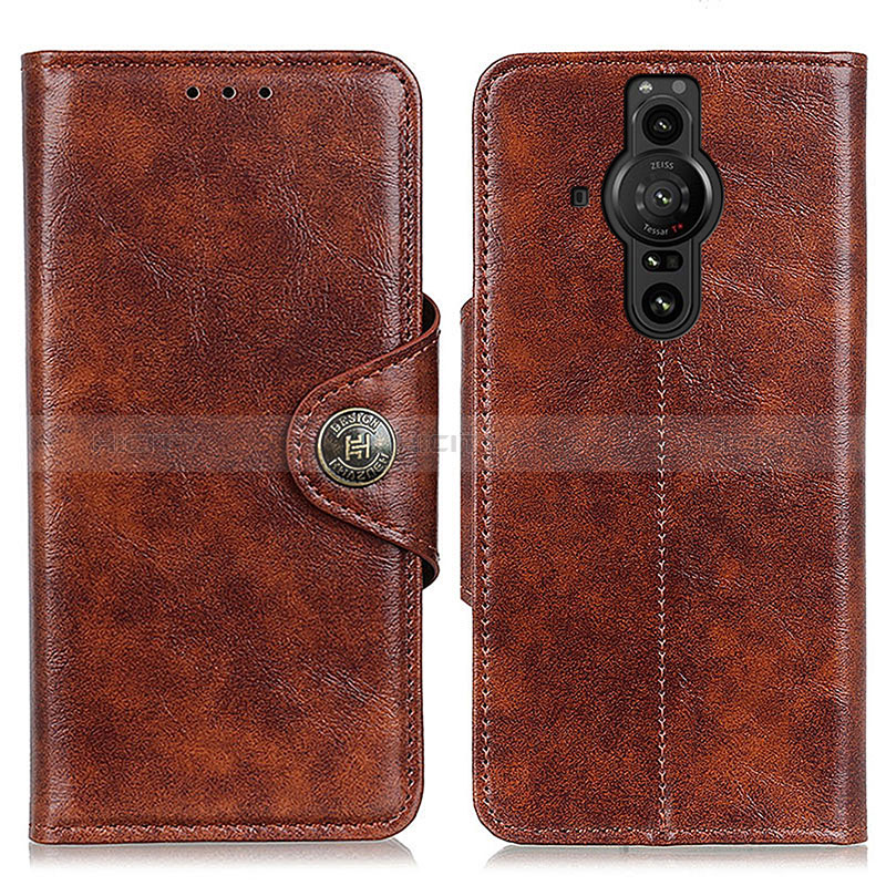 Coque Portefeuille Livre Cuir Etui Clapet M12L pour Sony Xperia PRO-I Marron Plus