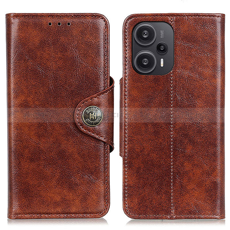 Coque Portefeuille Livre Cuir Etui Clapet M12L pour Xiaomi Poco F5 5G Marron Plus