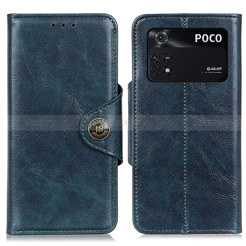 Coque Portefeuille Livre Cuir Etui Clapet M12L pour Xiaomi Poco M4 Pro 4G Bleu Plus