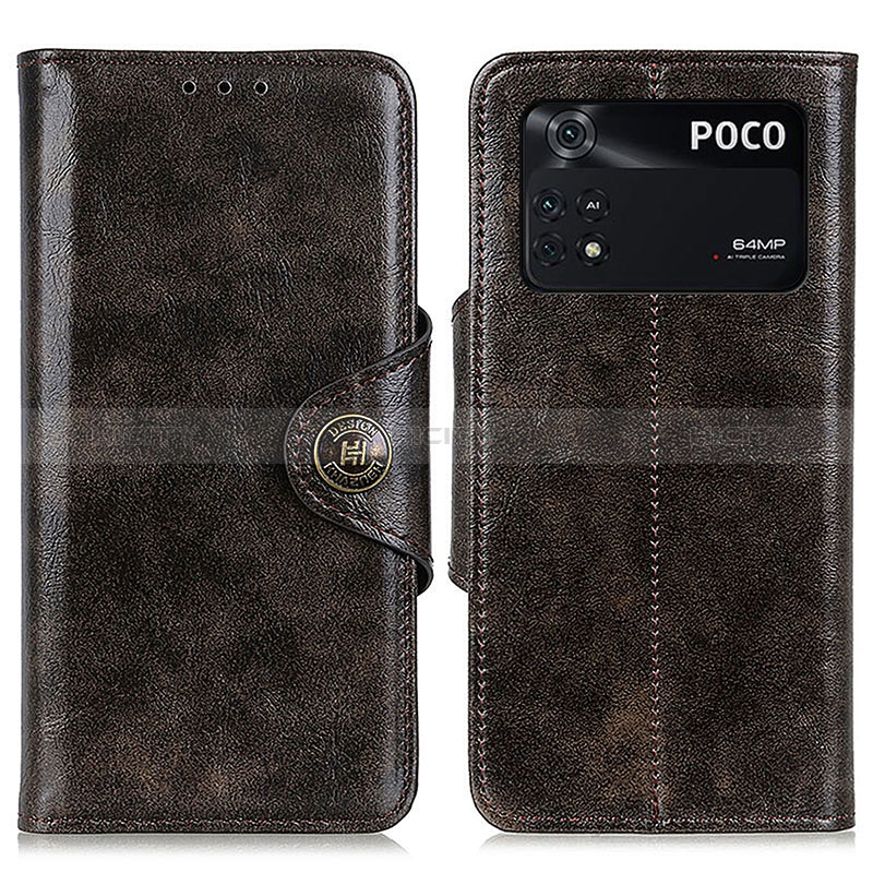 Coque Portefeuille Livre Cuir Etui Clapet M12L pour Xiaomi Poco M4 Pro 4G Bronze Plus