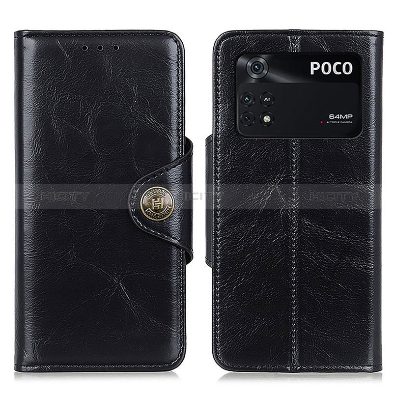 Coque Portefeuille Livre Cuir Etui Clapet M12L pour Xiaomi Poco M4 Pro 4G Noir Plus