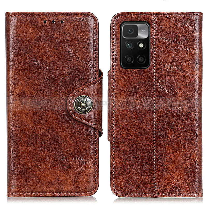 Coque Portefeuille Livre Cuir Etui Clapet M12L pour Xiaomi Redmi 10 (2022) Marron Plus