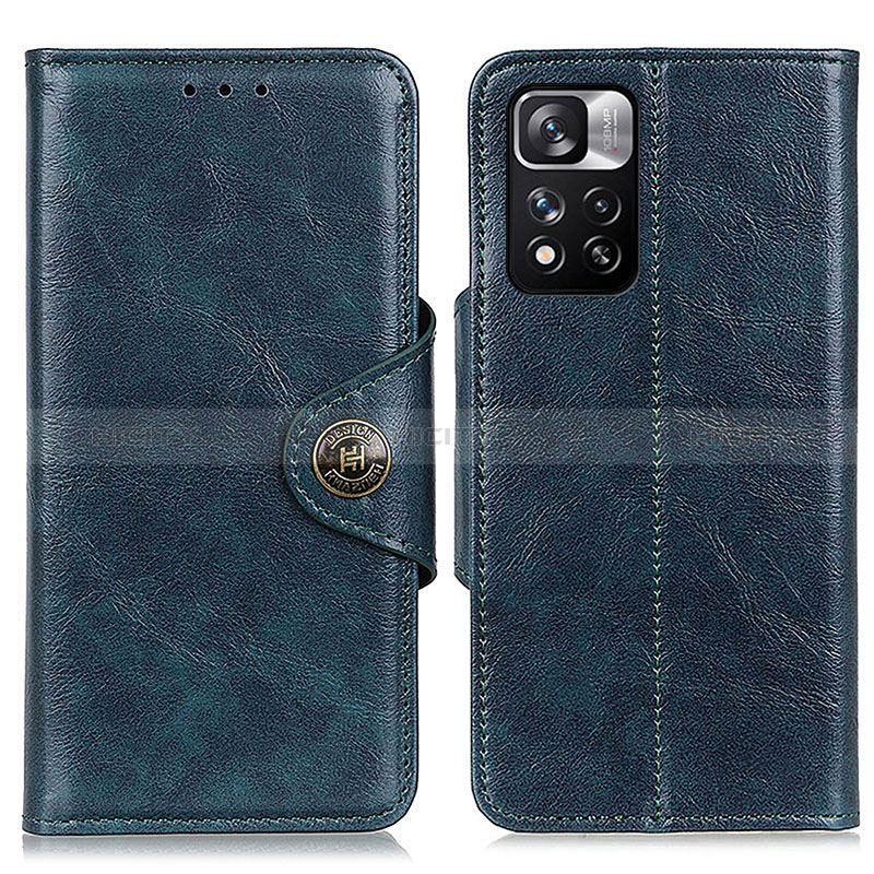 Coque Portefeuille Livre Cuir Etui Clapet M12L pour Xiaomi Redmi Note 11 Pro+ Plus 5G Bleu Plus