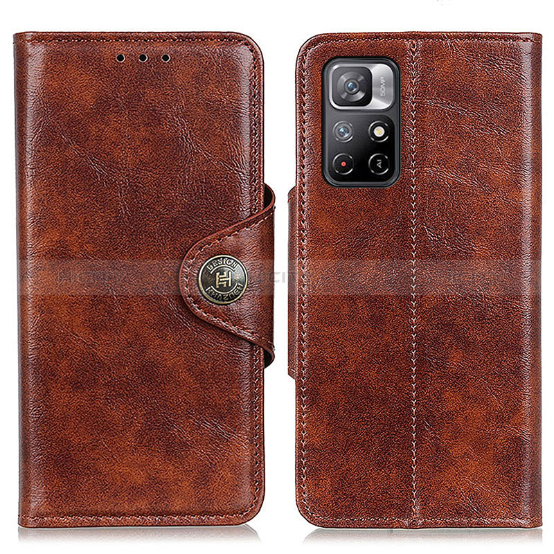 Coque Portefeuille Livre Cuir Etui Clapet M12L pour Xiaomi Redmi Note 11S 5G Marron Plus