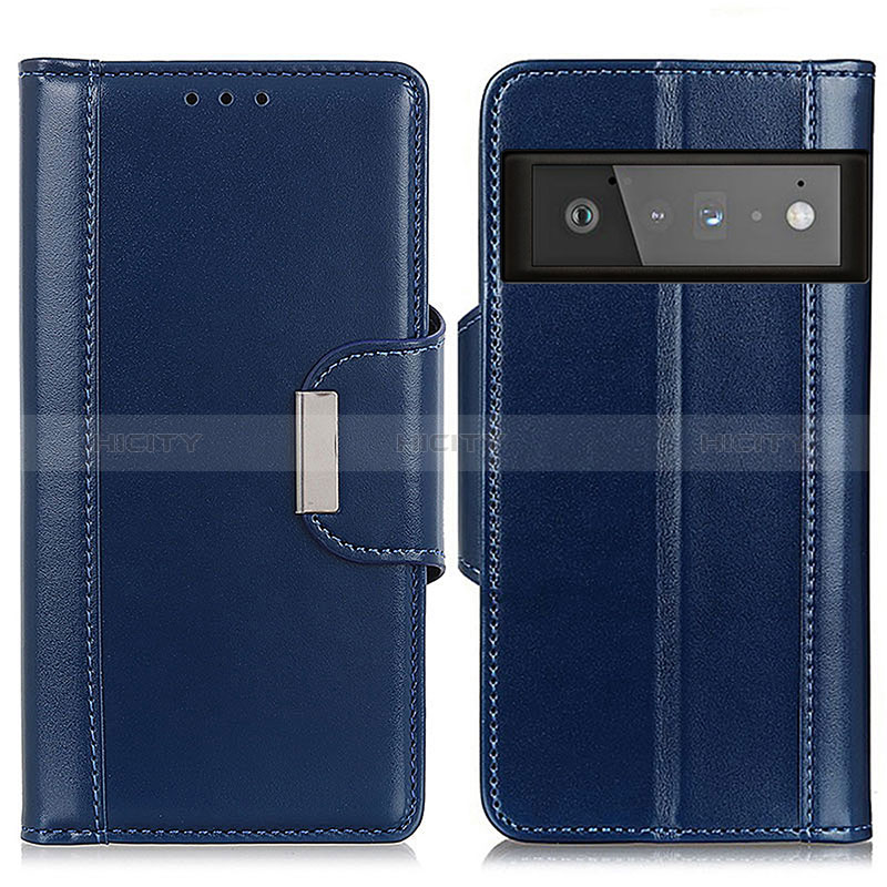 Coque Portefeuille Livre Cuir Etui Clapet M13L pour Google Pixel 6 Pro 5G Bleu Plus