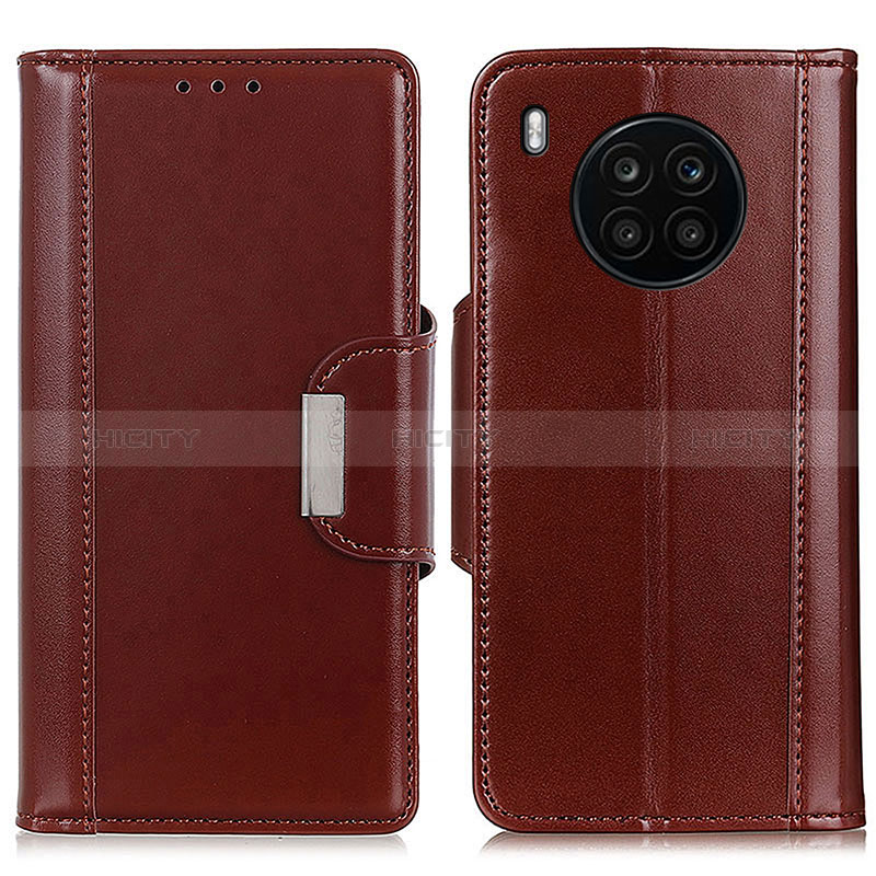 Coque Portefeuille Livre Cuir Etui Clapet M13L pour Huawei Honor 50 Lite Marron Plus