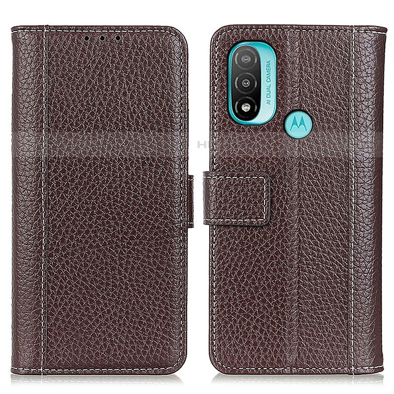 Coque Portefeuille Livre Cuir Etui Clapet M13L pour Motorola Moto E30 Marron Plus