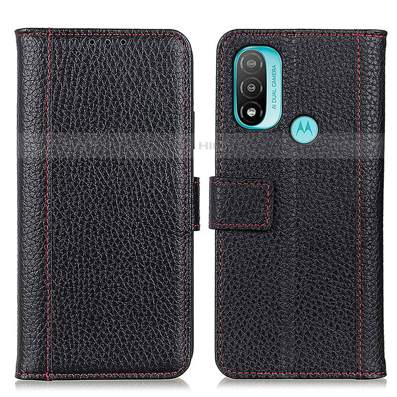 Coque Portefeuille Livre Cuir Etui Clapet M13L pour Motorola Moto E30 Noir Plus