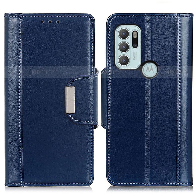 Coque Portefeuille Livre Cuir Etui Clapet M13L pour Motorola Moto G60s Bleu Plus