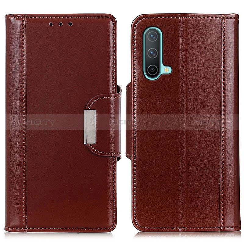 Coque Portefeuille Livre Cuir Etui Clapet M13L pour OnePlus Nord CE 5G Marron Plus