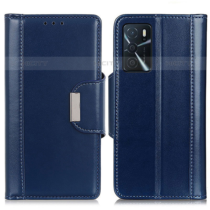 Coque Portefeuille Livre Cuir Etui Clapet M13L pour Oppo A16s Bleu Plus