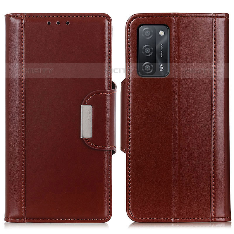 Coque Portefeuille Livre Cuir Etui Clapet M13L pour Oppo A53s 5G Marron Plus