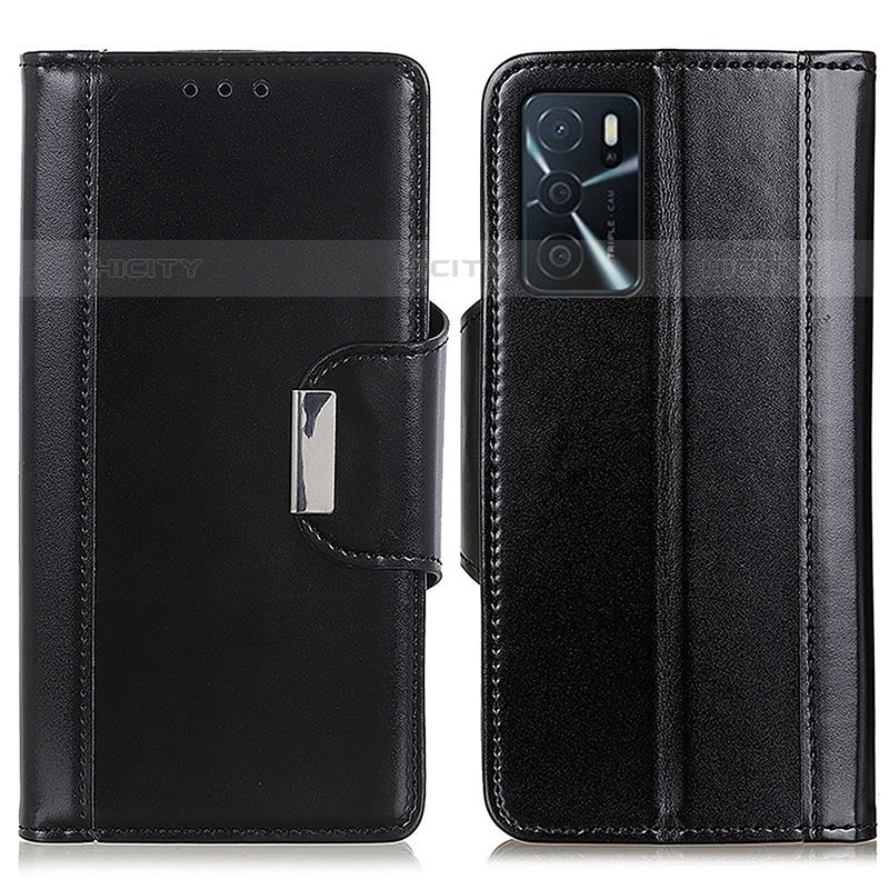 Coque Portefeuille Livre Cuir Etui Clapet M13L pour Oppo A54s Noir Plus