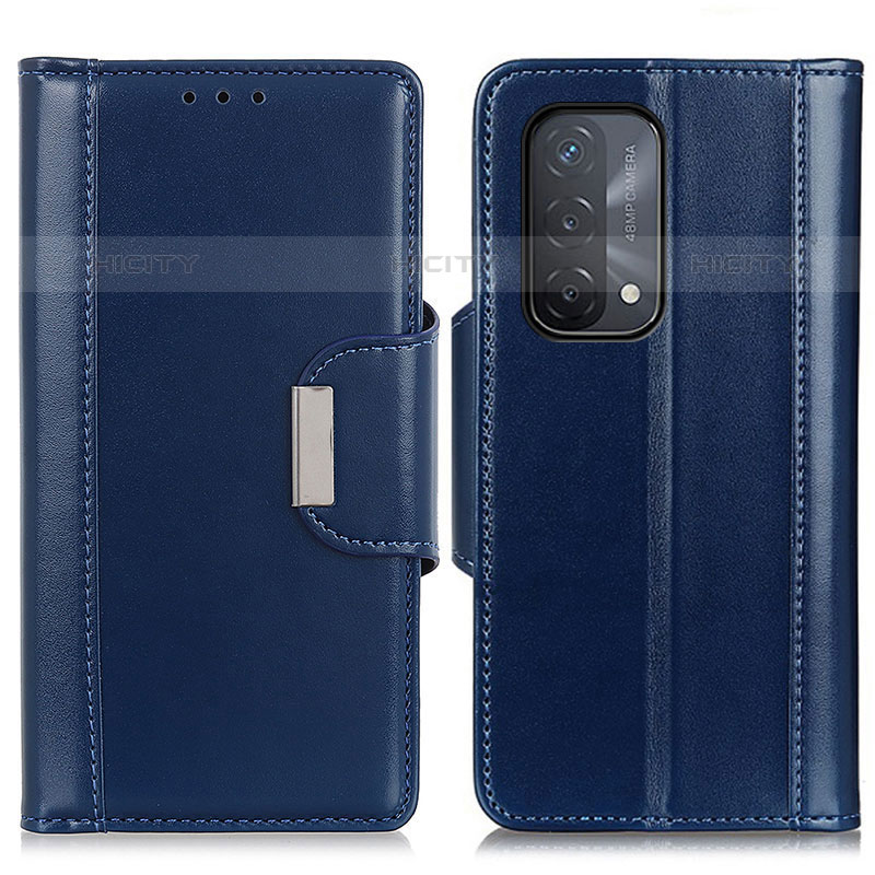 Coque Portefeuille Livre Cuir Etui Clapet M13L pour Oppo A93 5G Bleu Plus