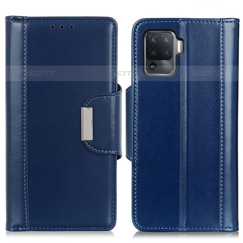 Coque Portefeuille Livre Cuir Etui Clapet M13L pour Oppo Reno5 Lite Bleu Plus