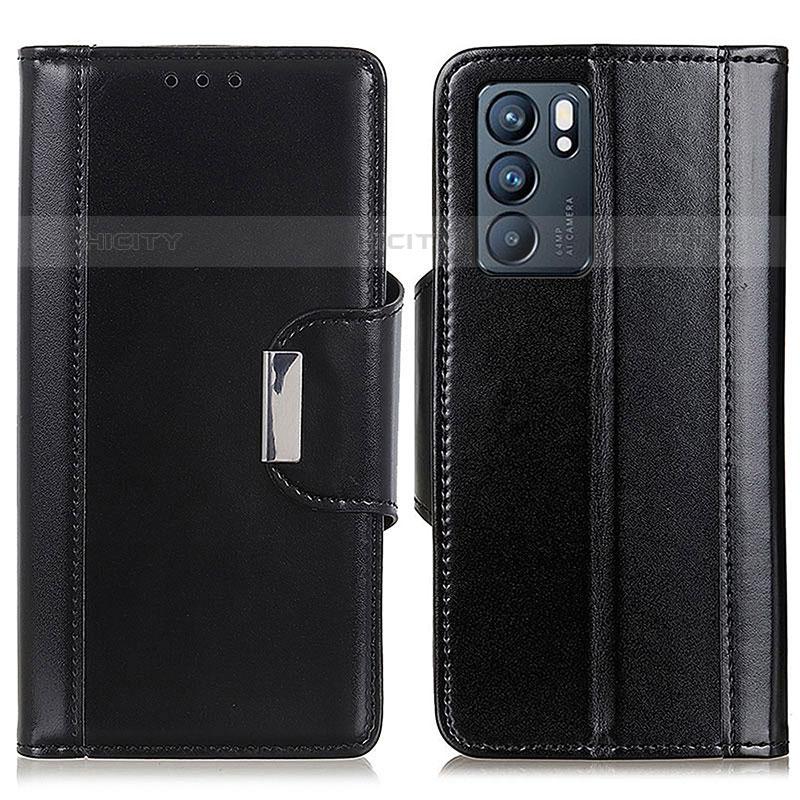 Coque Portefeuille Livre Cuir Etui Clapet M13L pour Oppo Reno6 5G Noir Plus