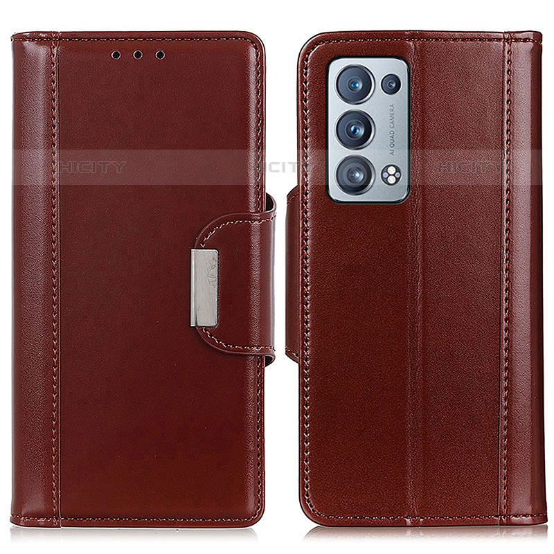 Coque Portefeuille Livre Cuir Etui Clapet M13L pour Oppo Reno6 Pro 5G Marron Plus