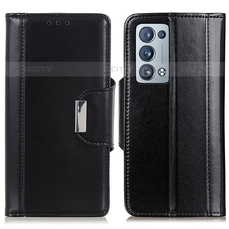 Coque Portefeuille Livre Cuir Etui Clapet M13L pour Oppo Reno6 Pro 5G Noir Plus