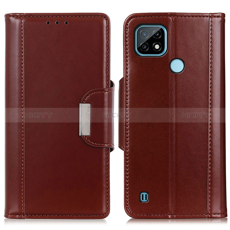 Coque Portefeuille Livre Cuir Etui Clapet M13L pour Realme C21 Marron Plus