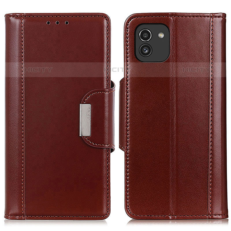 Coque Portefeuille Livre Cuir Etui Clapet M13L pour Samsung Galaxy A03 Marron Plus