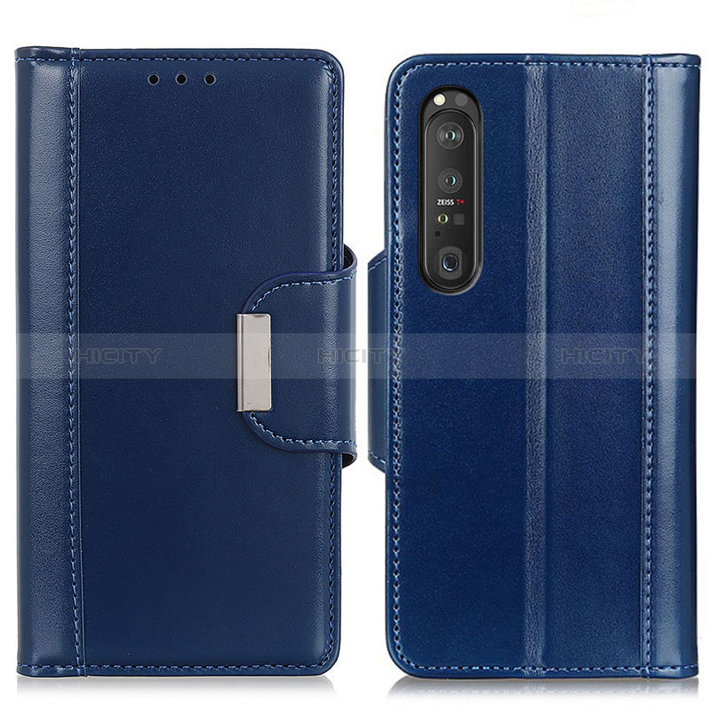 Coque Portefeuille Livre Cuir Etui Clapet M13L pour Sony Xperia 1 III Bleu Plus