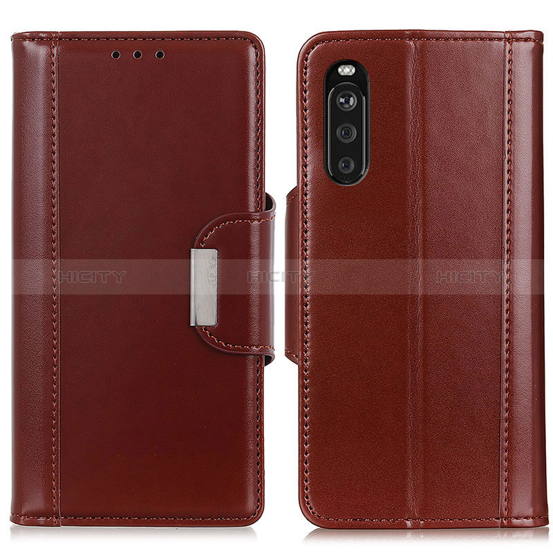 Coque Portefeuille Livre Cuir Etui Clapet M13L pour Sony Xperia 10 III Lite Marron Plus