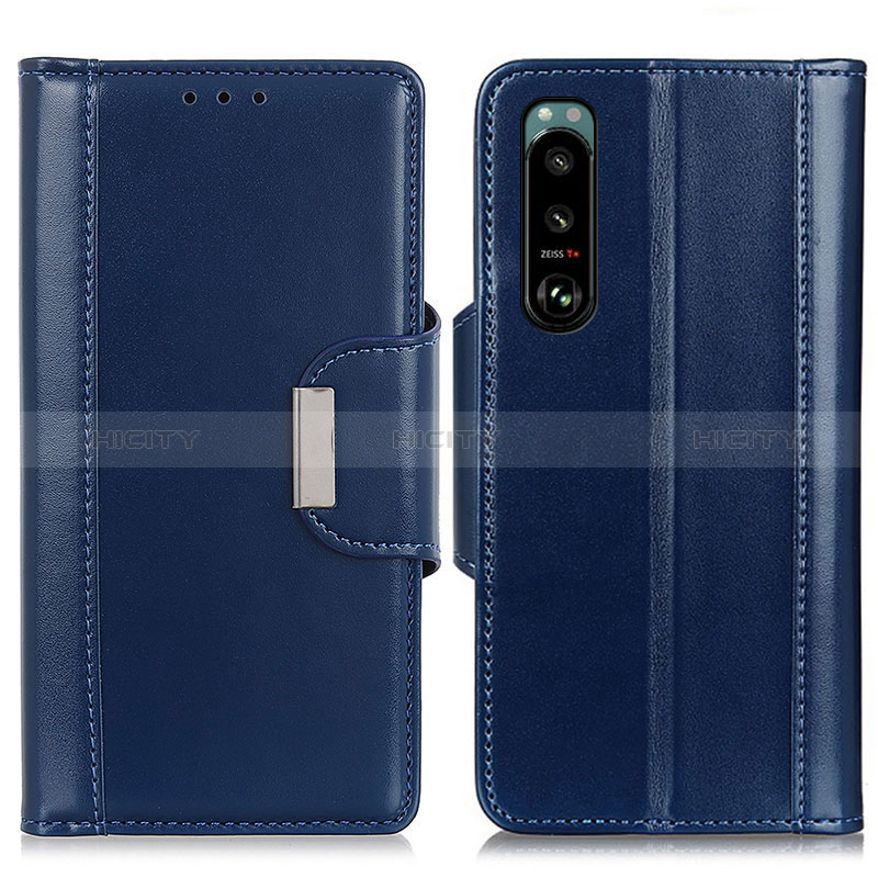 Coque Portefeuille Livre Cuir Etui Clapet M13L pour Sony Xperia 5 III Bleu Plus