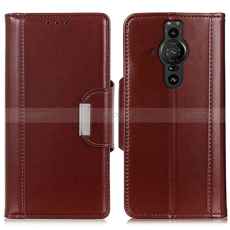 Coque Portefeuille Livre Cuir Etui Clapet M13L pour Sony Xperia PRO-I Marron Plus