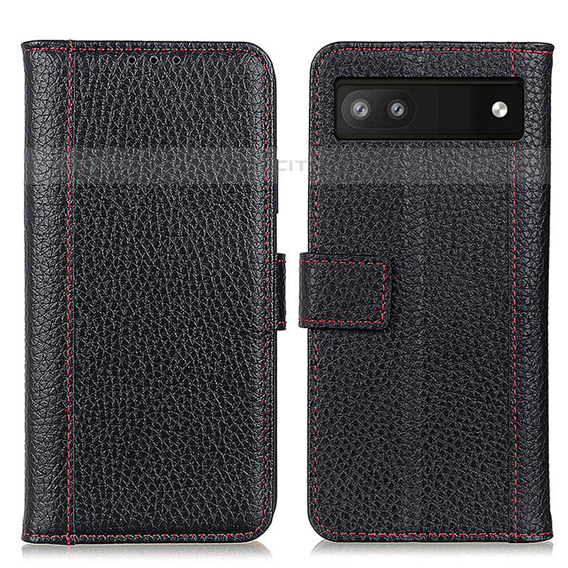 Coque Portefeuille Livre Cuir Etui Clapet M14L pour Google Pixel 6a 5G Noir Plus