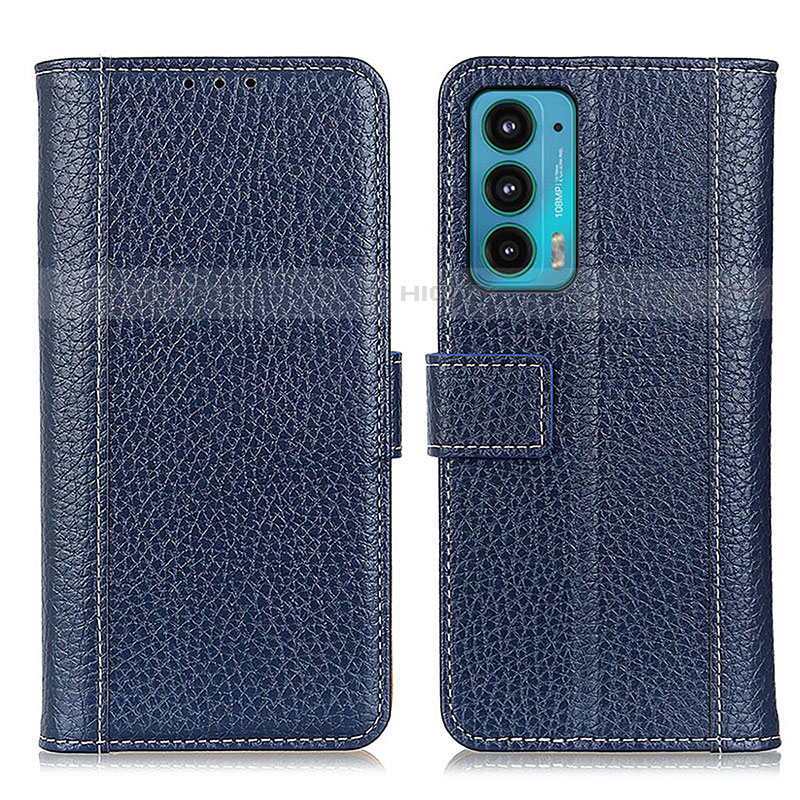 Coque Portefeuille Livre Cuir Etui Clapet M14L pour Motorola Moto Edge 20 5G Bleu Plus