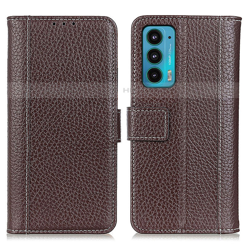 Coque Portefeuille Livre Cuir Etui Clapet M14L pour Motorola Moto Edge Lite 5G Marron Plus