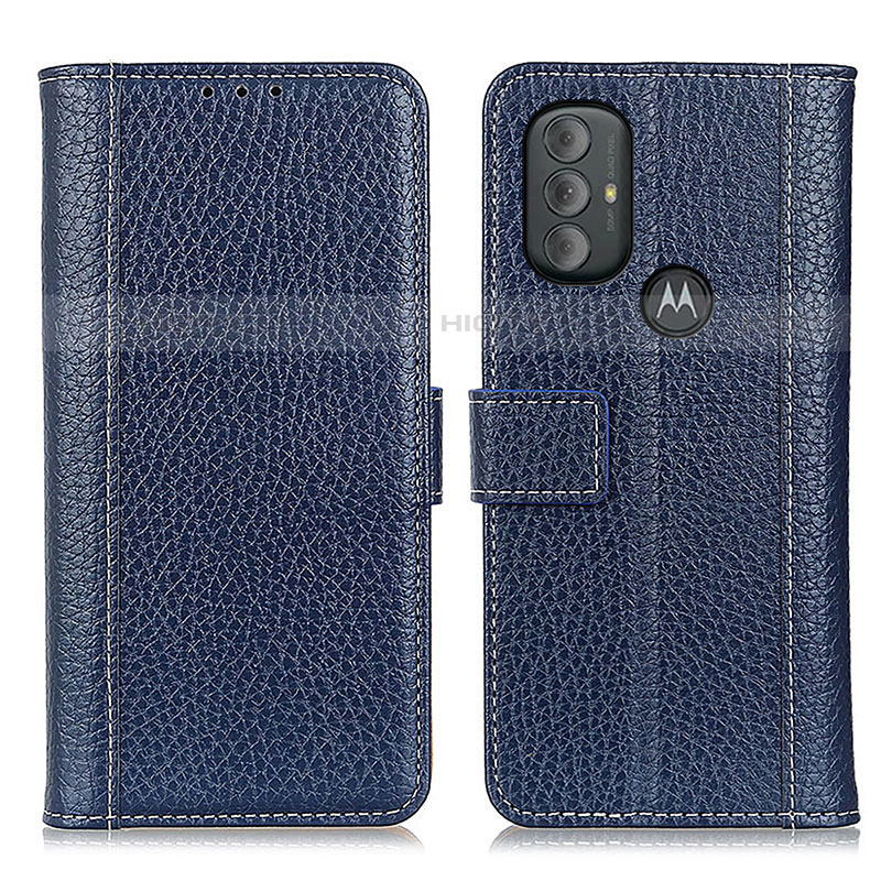 Coque Portefeuille Livre Cuir Etui Clapet M14L pour Motorola Moto G Play Gen 2 Bleu Plus