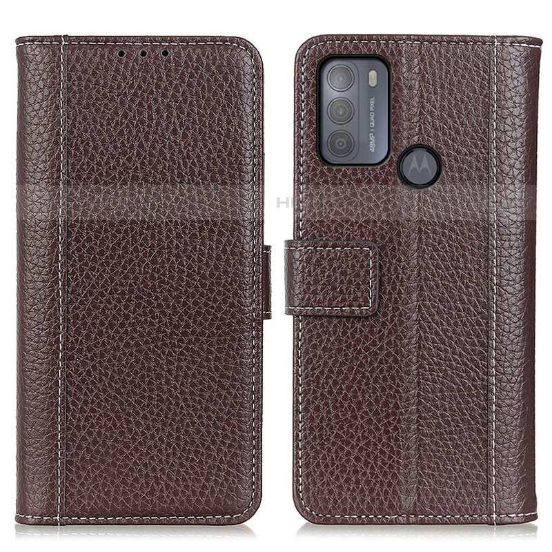 Coque Portefeuille Livre Cuir Etui Clapet M14L pour Motorola Moto G50 Marron Plus