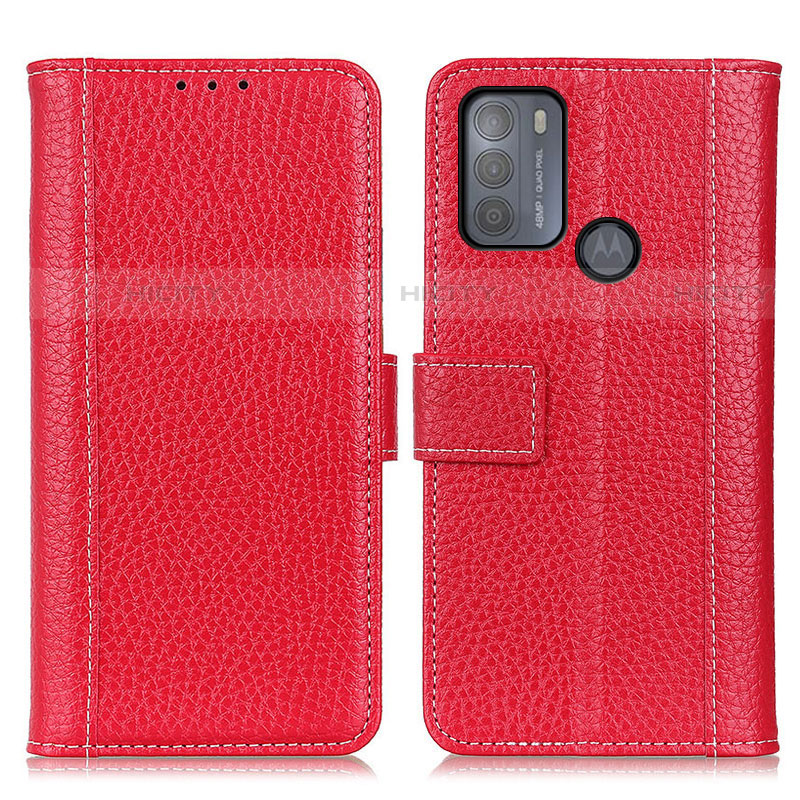 Coque Portefeuille Livre Cuir Etui Clapet M14L pour Motorola Moto G50 Rouge Plus