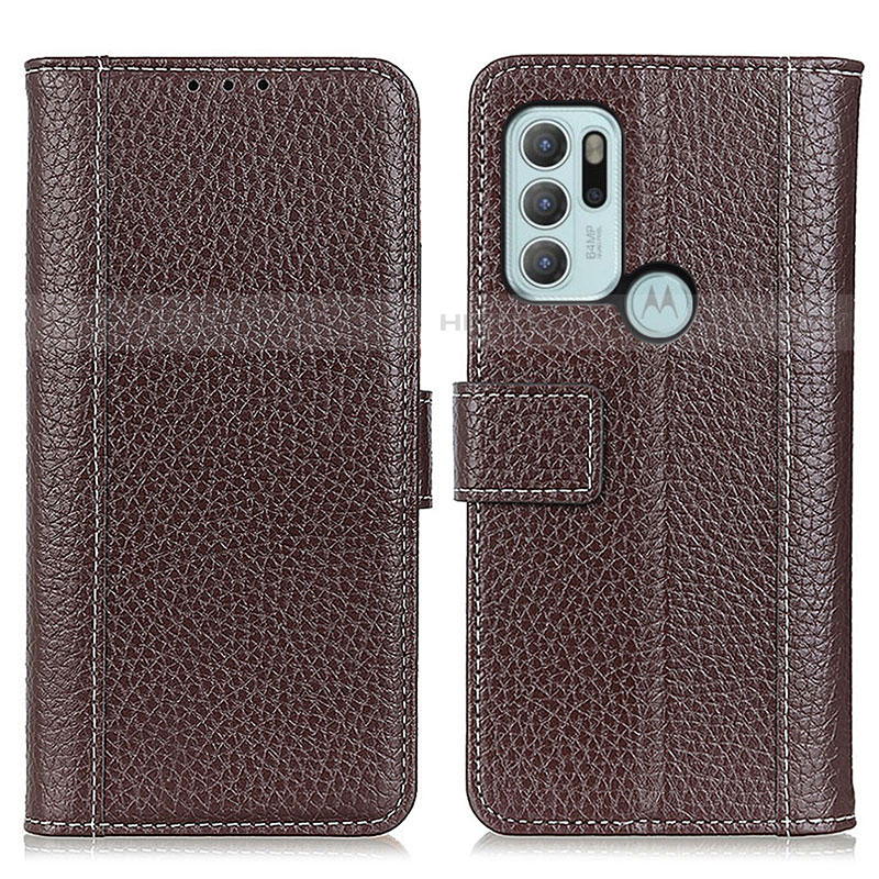 Coque Portefeuille Livre Cuir Etui Clapet M14L pour Motorola Moto G60s Marron Plus