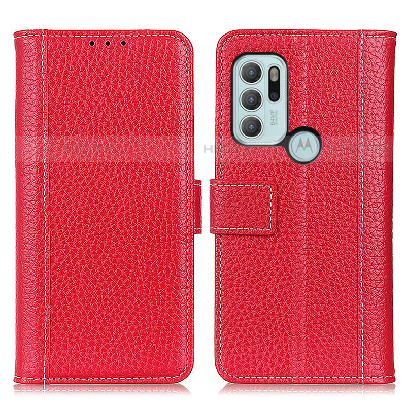 Coque Portefeuille Livre Cuir Etui Clapet M14L pour Motorola Moto G60s Rouge Plus