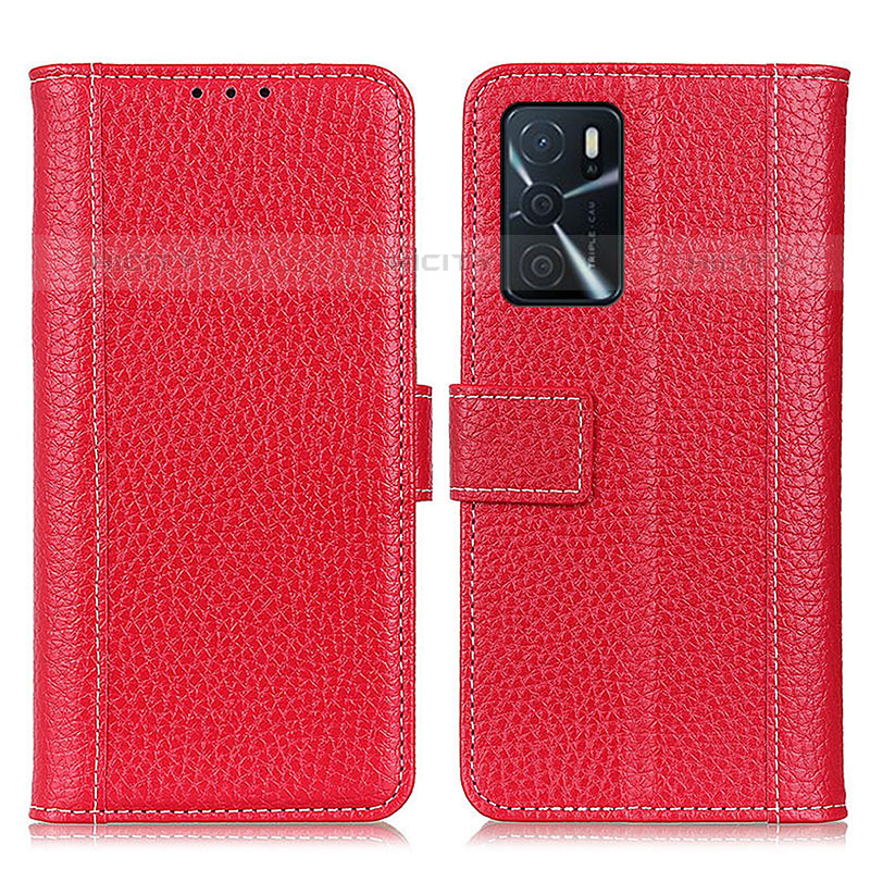 Coque Portefeuille Livre Cuir Etui Clapet M14L pour Oppo A16s Rouge Plus