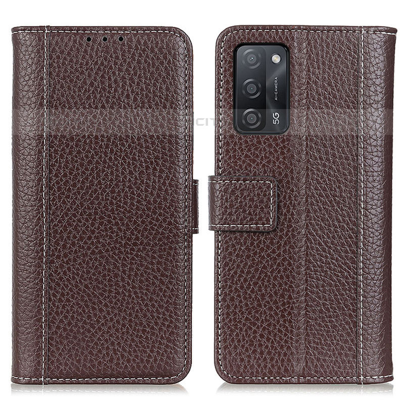 Coque Portefeuille Livre Cuir Etui Clapet M14L pour Oppo A53s 5G Marron Plus