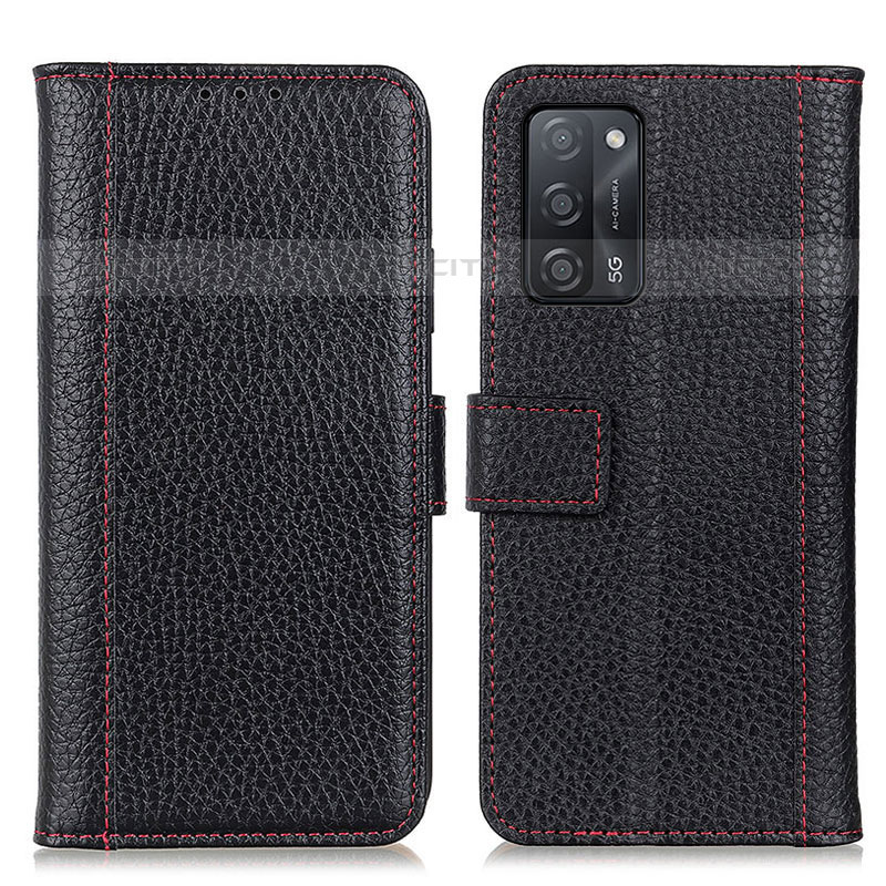 Coque Portefeuille Livre Cuir Etui Clapet M14L pour Oppo A53s 5G Noir Plus