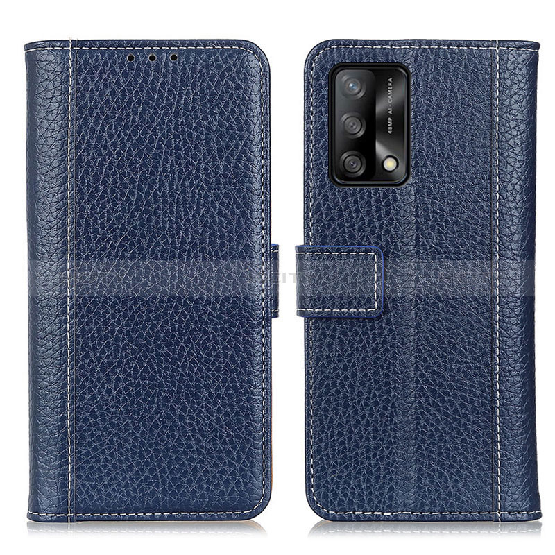 Coque Portefeuille Livre Cuir Etui Clapet M14L pour Oppo F19 Bleu Plus