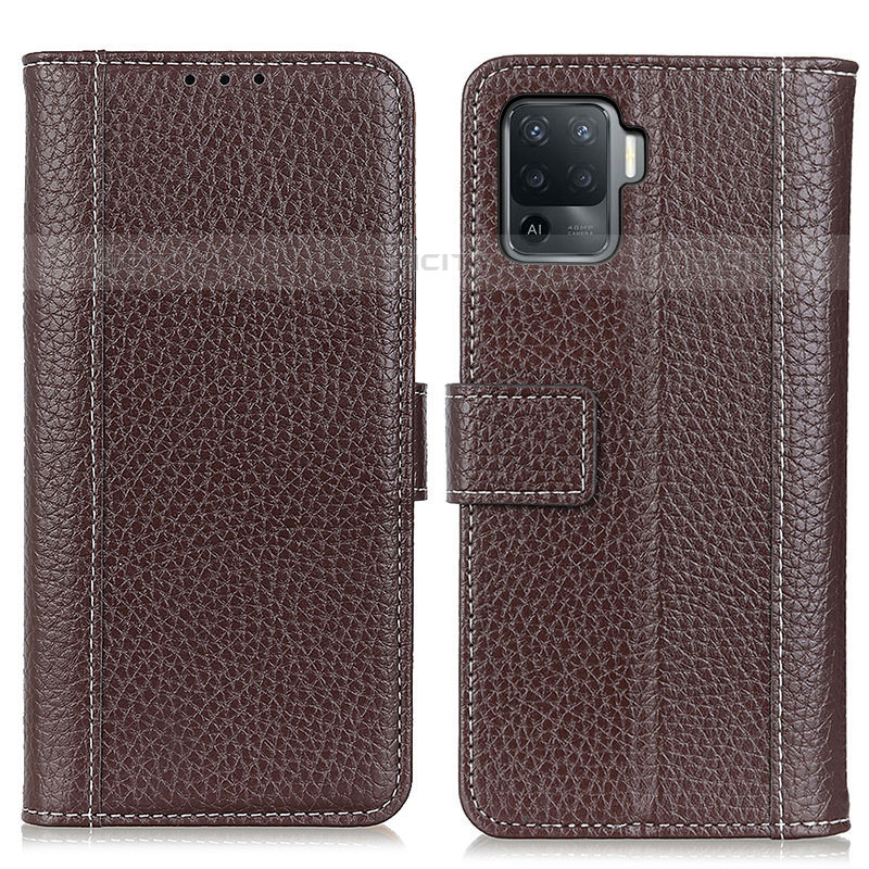 Coque Portefeuille Livre Cuir Etui Clapet M14L pour Oppo Reno5 Lite Marron Plus