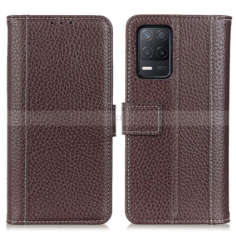 Coque Portefeuille Livre Cuir Etui Clapet M14L pour Realme 8 5G Marron Plus