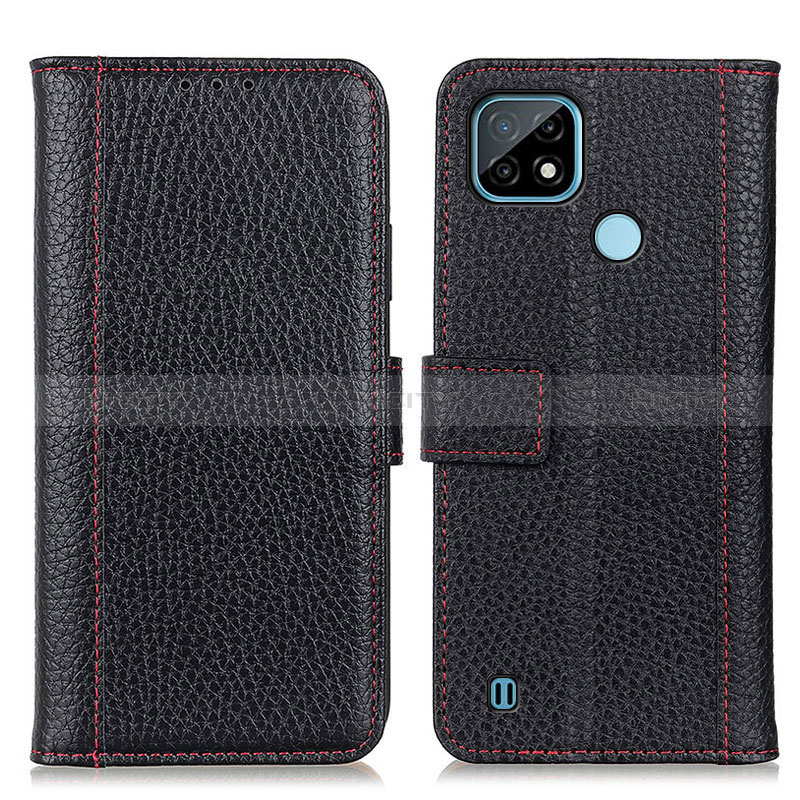 Coque Portefeuille Livre Cuir Etui Clapet M14L pour Realme C21 Noir Plus