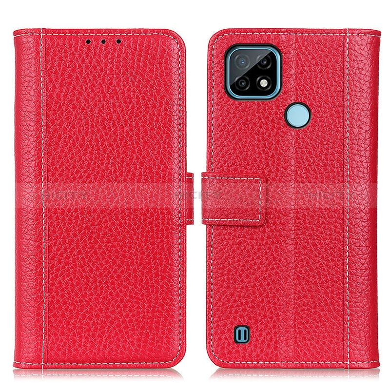 Coque Portefeuille Livre Cuir Etui Clapet M14L pour Realme C21 Rouge Plus