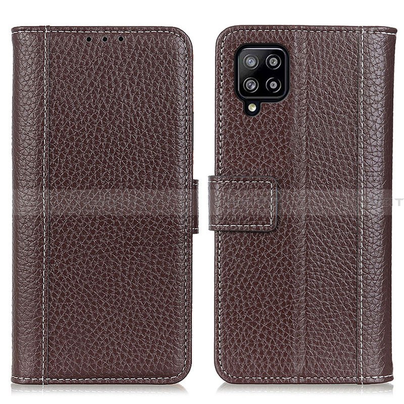 Coque Portefeuille Livre Cuir Etui Clapet M14L pour Samsung Galaxy A22 4G Marron Plus