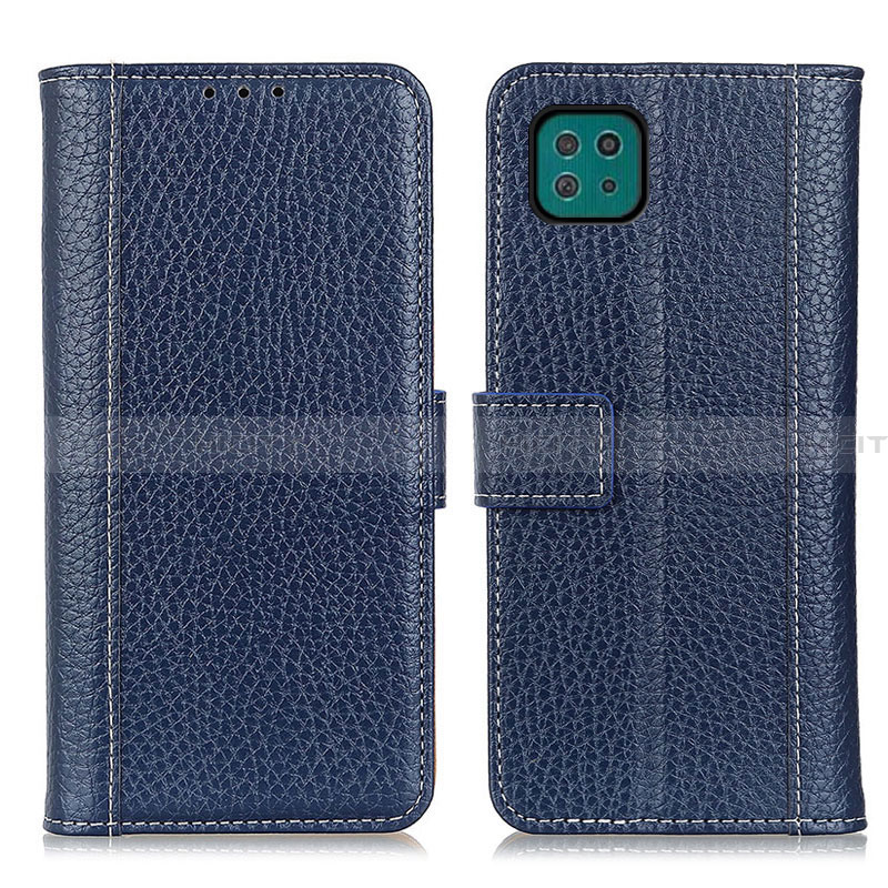 Coque Portefeuille Livre Cuir Etui Clapet M14L pour Samsung Galaxy A22 5G Bleu Plus