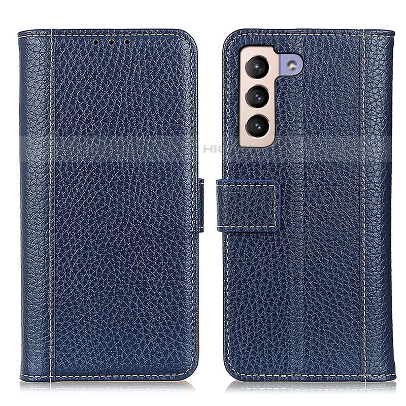 Coque Portefeuille Livre Cuir Etui Clapet M14L pour Samsung Galaxy S21 Plus 5G Bleu Plus