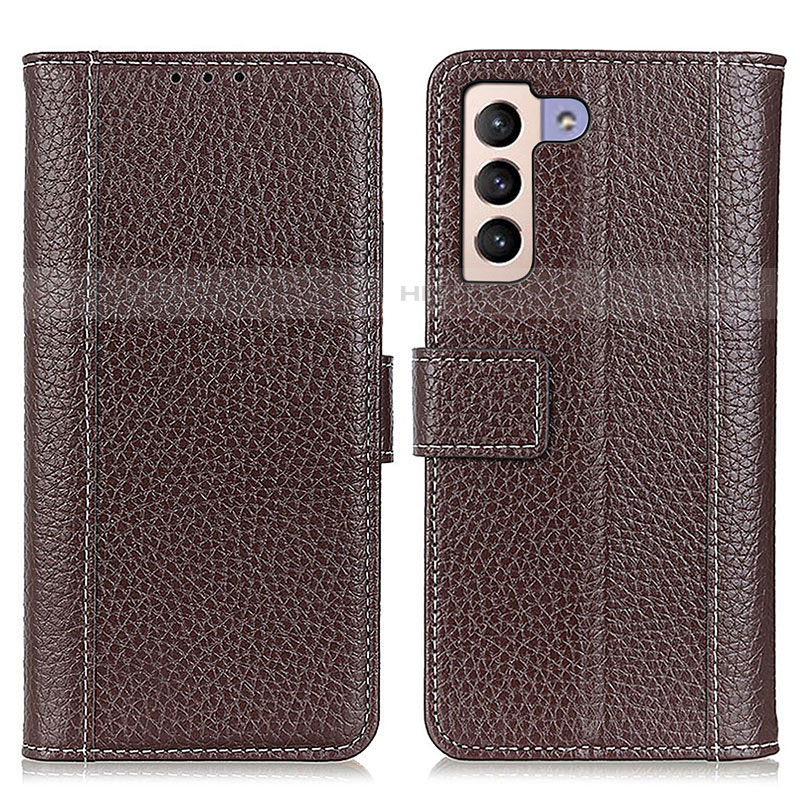 Coque Portefeuille Livre Cuir Etui Clapet M14L pour Samsung Galaxy S21 Plus 5G Marron Plus